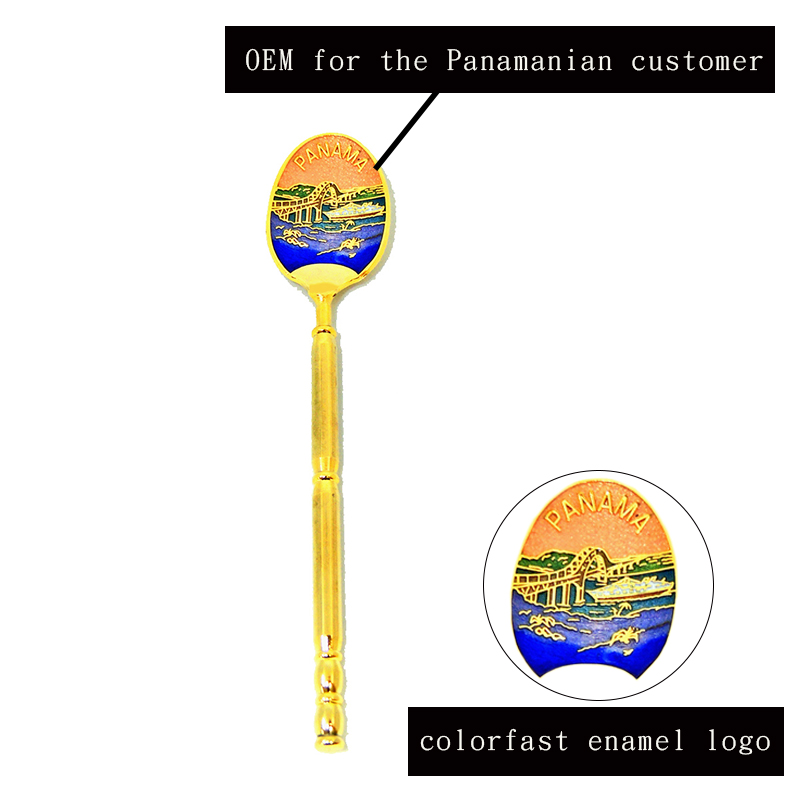 round handle enamel souvenir spoon